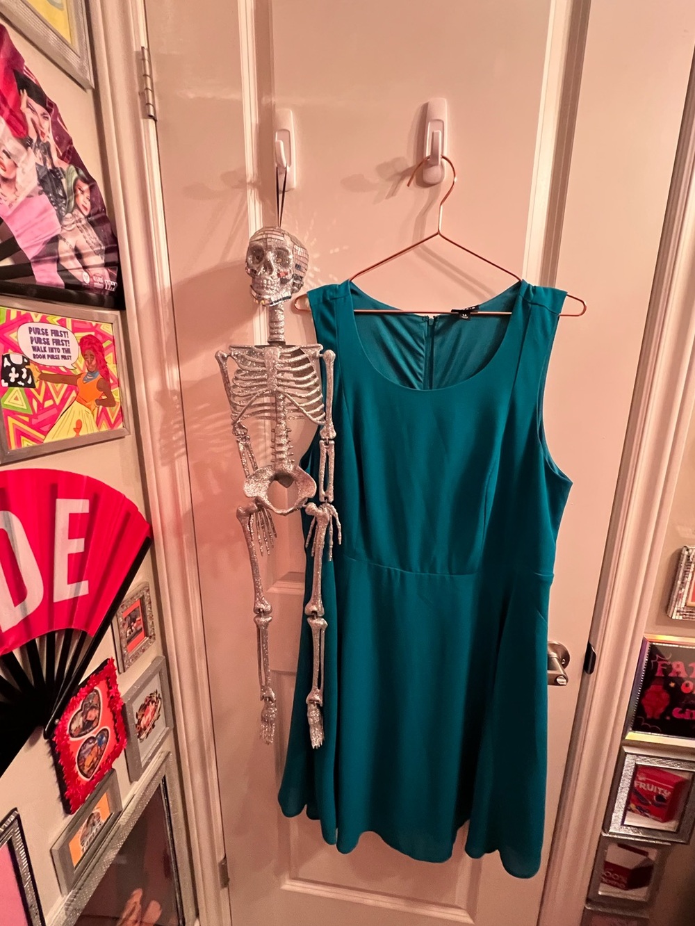 torrid Teal Sleeveless Fit-and-Flare Mini Dress